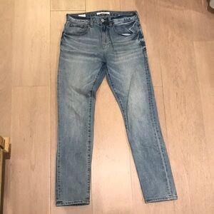 Slim Blue Denim Jeans with Faded Look
